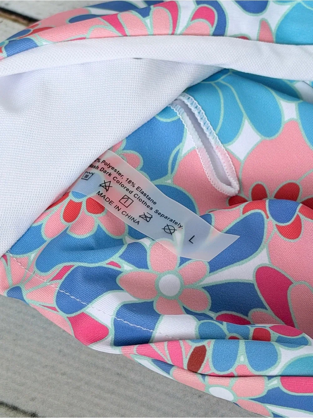 Retro Floral Bandeau Top & High Waisted Bikini Set - Large
